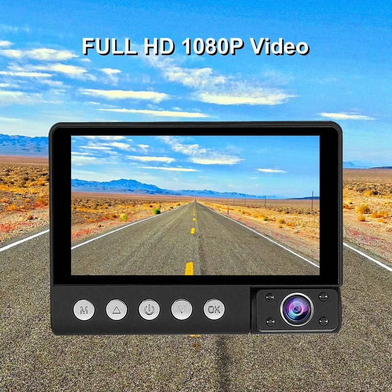 Автомобильный видеорегистратор Камера 3 объектива 4,0 дюйма Full HD 1080P ЖК-экран 170 градусов заднего вида g-сенсор авто видеорегистратор Инфракрасный ночного видения автомобиль Ca
