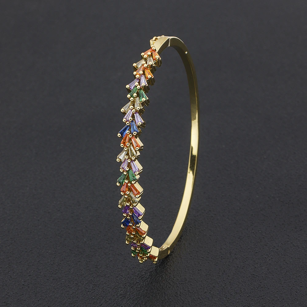 Metal Bracelet Gold Color Zirconia For Women
