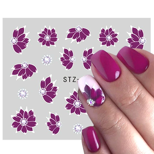 Flower Nail Art Stickers 12pcs Nail Art Water Decals Transfer Foils for Nails  Art Supplies Spring Rose Floral Leaf Decals Sliders Summer Manicure  Decoration for Women Acrylic Nails Art Design B