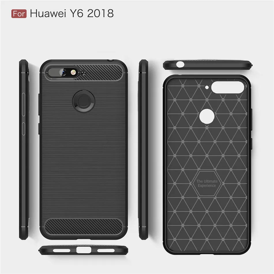 Силиконовый чехол для huawei Y6 Y6 Prime Pro, ударопрочный, из углеродного волокна, мягкий чехол для телефона из ТПУ, чехол для huawei Y6