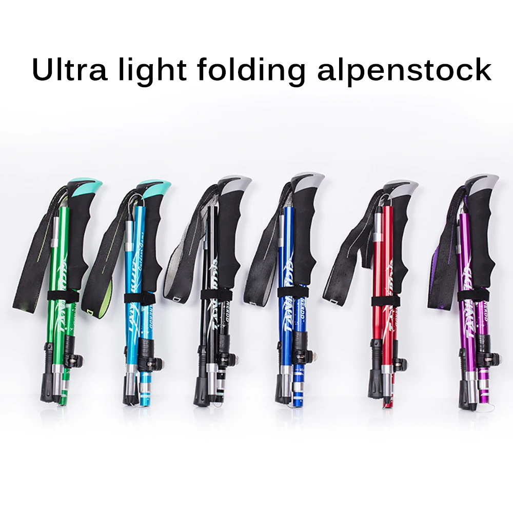 

Trekking Hiking Poles Anti Shock Nordic Walking Sticks Telescopic Ultralight Walking Canes With Rubber Tips Protectors