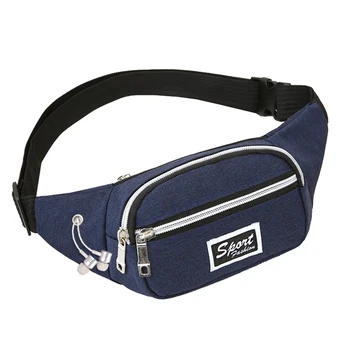 

Canvas Fanny Pack Women Men Unisex Large Capacity Waist Packs Hip Bum Bag with Headphone Hole for Outdoor Sports Bags