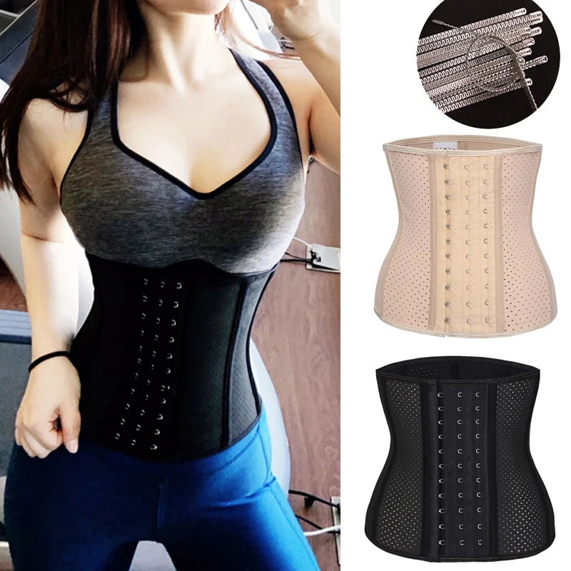 

Women's Underbust Latex Sport Girdle Waist Trainer Corsets Hourglass Body Shaper Corset Waist Training Cincher 9 Steel Boned