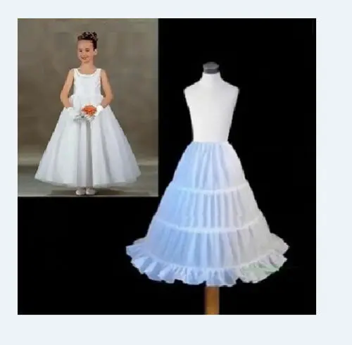 

White A Line Hoopless Flower Girl Wedding Crinoline Petticoat Underskirt