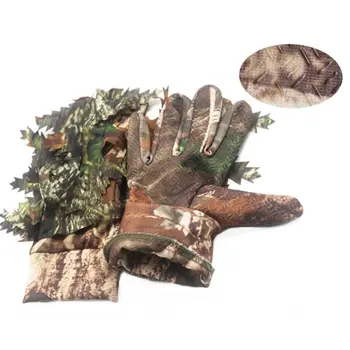 

Men Military Hunting Gloves Outdoor 3D Leaves Camouflage Hiding Woodland Hunting Gloves