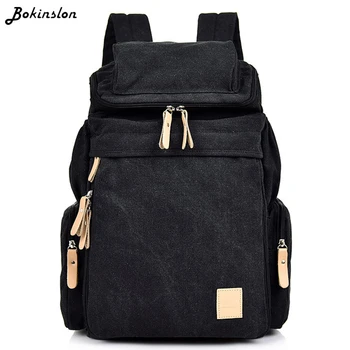 

Bokinslon Retro Outdoor Canvas Backpack Fashion Male Large Capacity Travel Backpack Man Student Bag