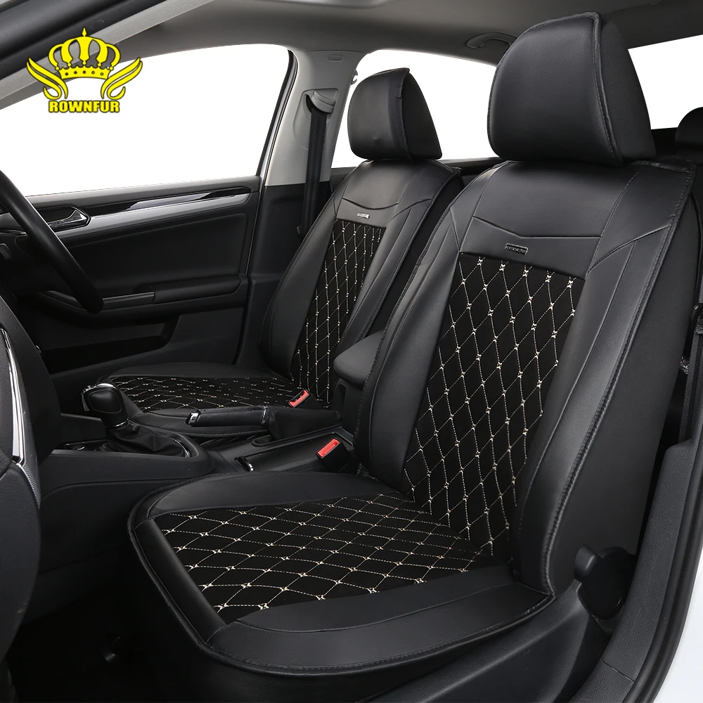 

PU leather universal car seat cover artificial suede diamond pattern FIt for most cars high-end luxury car interiors