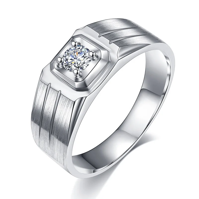 

Elegant 8mm Wide 0.4ct D Color Moissanite Platinum Gold Plated S925 Silver Wedding Propose Anniversary Rings Bands Men Husband