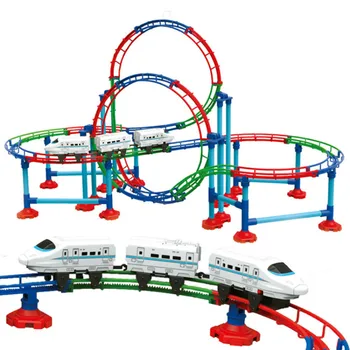 

Electric Three-dimensional Children Puzzle Assembling Track Car With Light Educational Racing Tracks Car Toy For Kids Gift