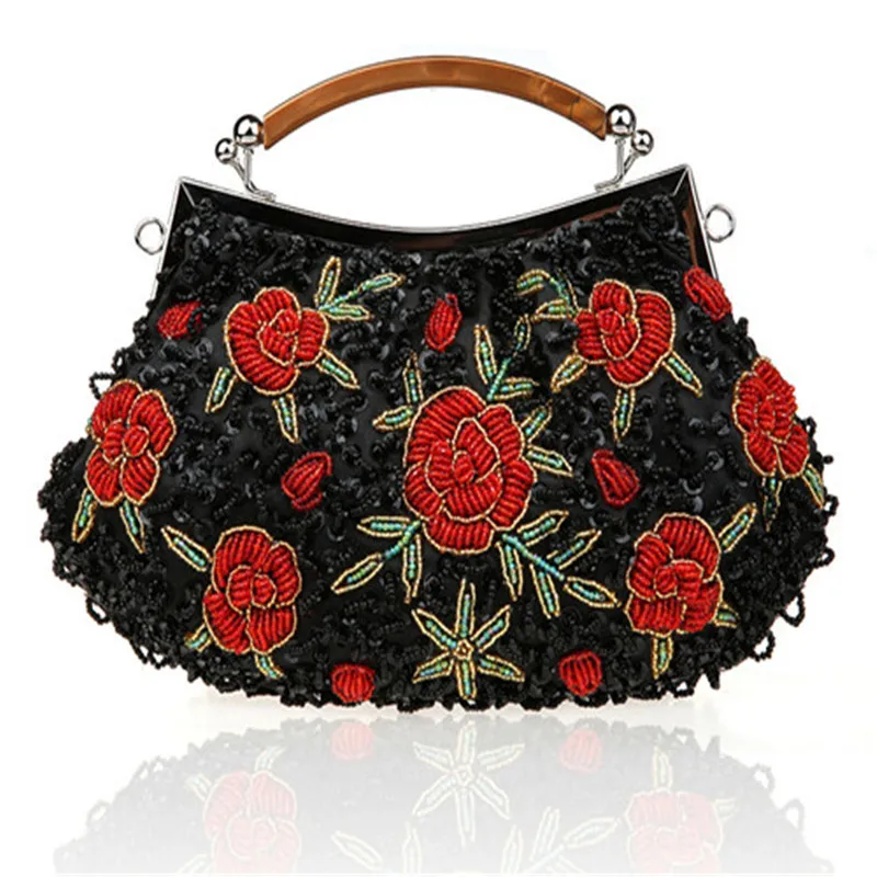 embroidered clutch bag
