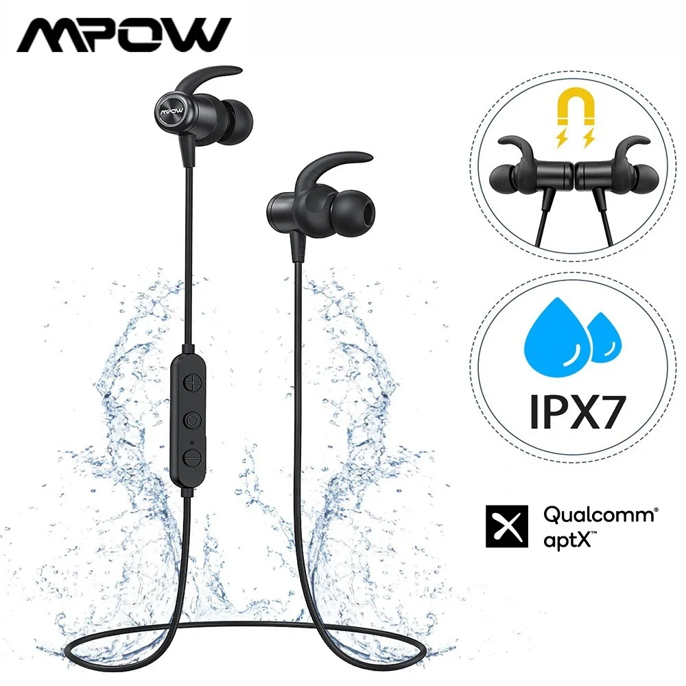Беспроводные спортивные наушники Mpow S11 Bluetooth 5 0 IPX7 Водонепроницаемая гарнитура с