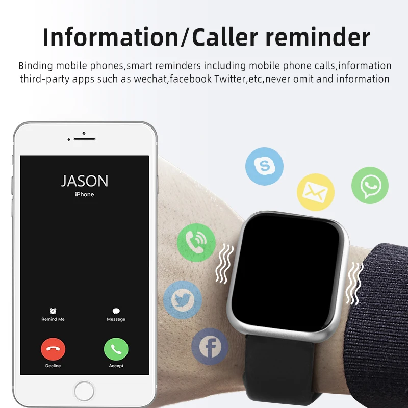 P70 P68 Smart Watch Women Men Smartwatch Blood Pressure Heart Rate Monitor IP68 Fitness Bracelet Watch for IOS Android