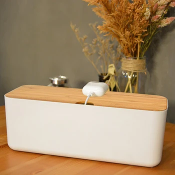 

Cable Storage Box Power Strip Wire Case Anti Dust Charger Socket Organizer Desktop Network Line Storage Bin