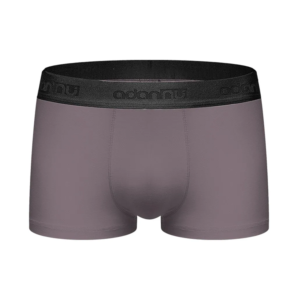 Male Underwear Elastic Wide Belt Men Underpant Solid Cotton Panties Model Boxer Sexy Plus Size Boxer#4
