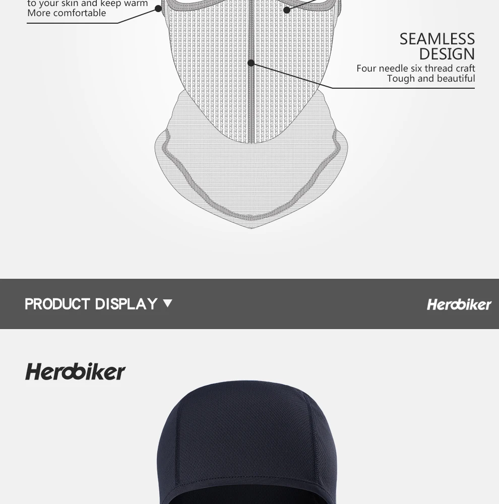 HEROBIKER Балаклава мотоциклетная маска для лица Лыжная тактическая ниндзя повязка унисекс Пылезащитная Военная тренировочная мотоциклетная маска
