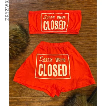 

ZKYZWX Cartoon Letter Print Cute Sexy Two Piece Shorts Set Women Birthday Club Outfits Sweat Suit Plus Size Yoga Matching Sets