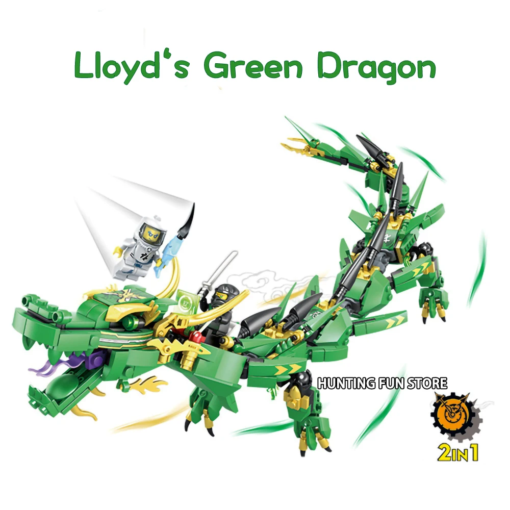 Lloyd's Green Dragon Mech совместимый Ninjagoed Seires Creator 2в1 Набор DIY строительные блоки игрушки для детей развивающие подарки