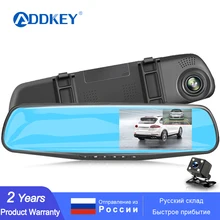 Автомобильный регистратор ADDKEY, видеорегистратор с камерой Full HD 1080P и монитором 4.3'', зеркало заднего вида с двойной видео камерой, записывающая видео камера для авто Автомобильный регистратор ADDKEY, видеорегистратор с камерой Full HD 1080P и монитором 4.3'', зеркало заднего вида с двойной видео камерой, записывающая видео камера для авто