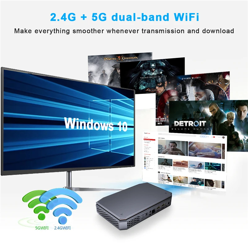 Мини-ПК Windows 10 AMD A4-7210 cpu 1,8 ГГц 4 Гб/64 ГБ 8 ГБ/64 Гб Dual wifi 2,4G/5G wifi 1000M LAN настольные компьютеры мини ПК
