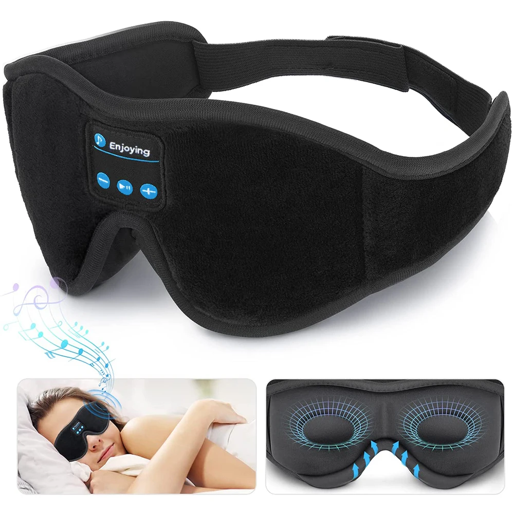 Masker Voor Slaap Hoofdtelefoon Bluetooth 3D Oogmasker Muziek Spelen Slapen Hoofdtelefoon Met Ingebouwde Hd Speaker