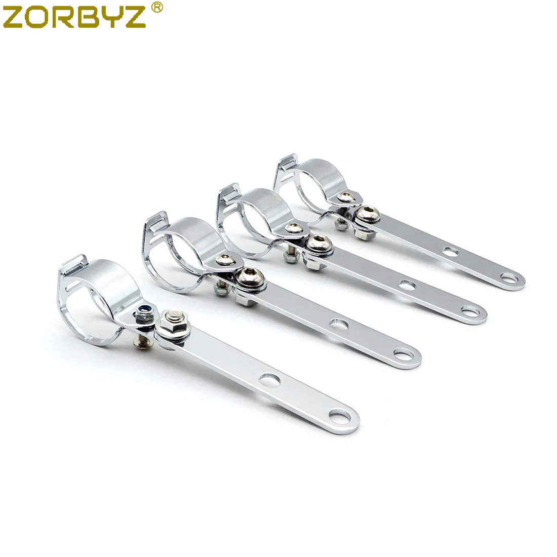 ZORBYZ Motorcycle 28-41mm Chrome Adjustable Headlight Indicator Mounting Fork Bracket For Honda Cafe Racer Chopper Custom