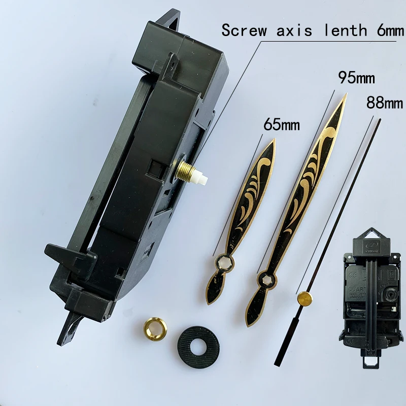 Clocks Movement 6mm Sweep Pendulum Clock Mechanism 2606# Black