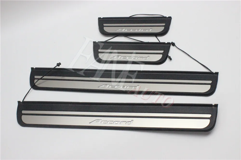 

Stainless Steel Led Door Sill Scuff Plate Guard Sills Protector Trim For Honda Accord 2008-2012 8TH