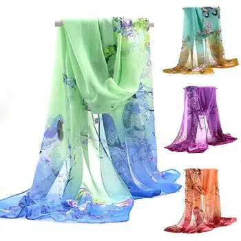 

Scarf Women Print hair neck Square Scarves Office Fashion Women Long Chiffon Stole Scrawl Flower Printed Soft Sun Block Scarf