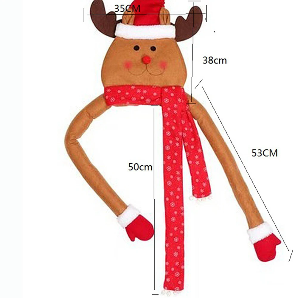 Милый большой Санта макушка для новогодней елки Декор декоративный Снеговик топ шляпа Hugger зима год Праздничная вечеринка Рождественская елка украшения - Цвет: Elk