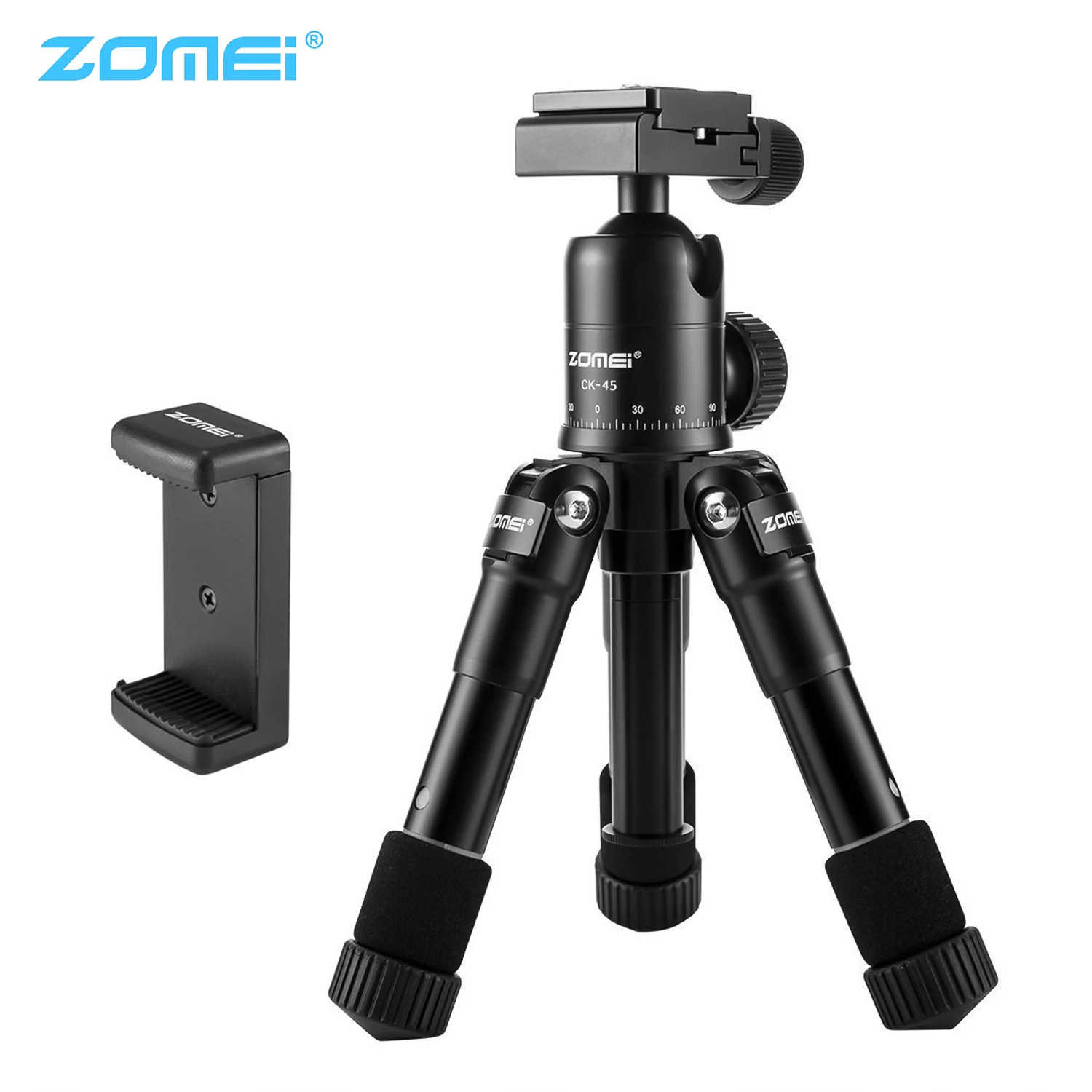Black Zomei портативный мини настольный штатив с держателем для телефона для sony Canon DSLR камеры s SLR камеры для iPhone huawei Xiaomi samsung - Цвет: Black