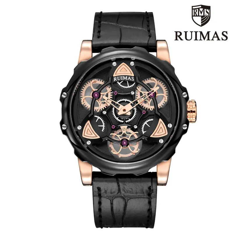 RUIMA роскошные новые модные мужские повседневные Военные Спортивные кварцевые часы мужские наручные часы бизнес Модные Аналоговые студенческие часы - Цвет: Black Rose