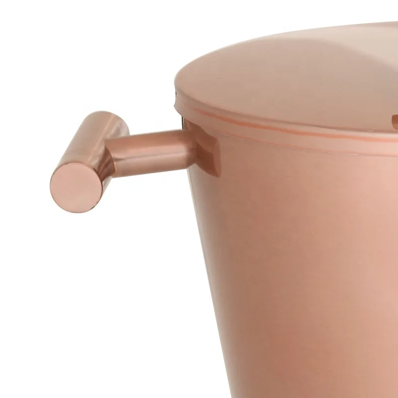 Large capacity 3L copper vintage hammered beer cool ice bucket with lid
