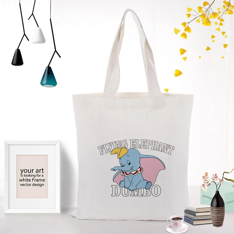 XFXA006 Dumbo хозяйственная сумка Холщовая Сумка для ежедневного использования текст DIY пользовательский принт логотип экологическая многоразовая утилизация - Цвет: XFXA006