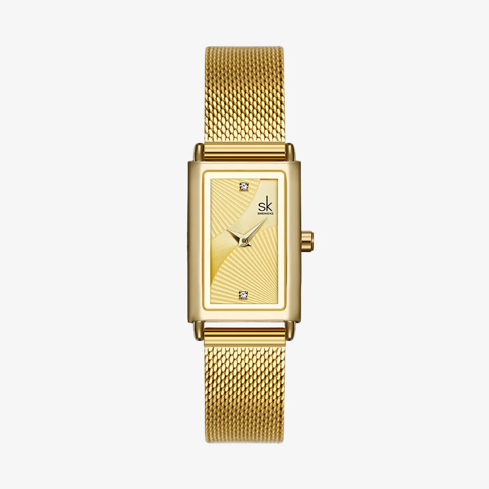 

Sheng ke shengke New Style K0119 Urban Fashion Square WOMEN'S Watch Waterproof Mesh Belt Quartz Watch