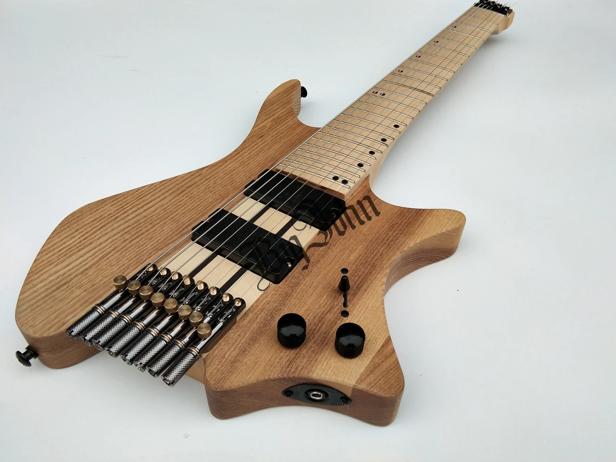 Вентилятор Fretted 8 струн безголовая электрогитара, Elm Body& Neck клен гриф BJ-206