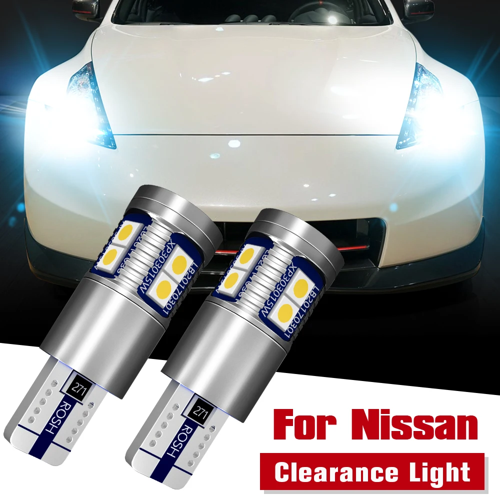 2x светодиодные габаритные огни W5W T10 для Nissan 350Z 370Z Cube GTR Juke Leaf Note Pathfinder R51 R52 Tiida X-Trail