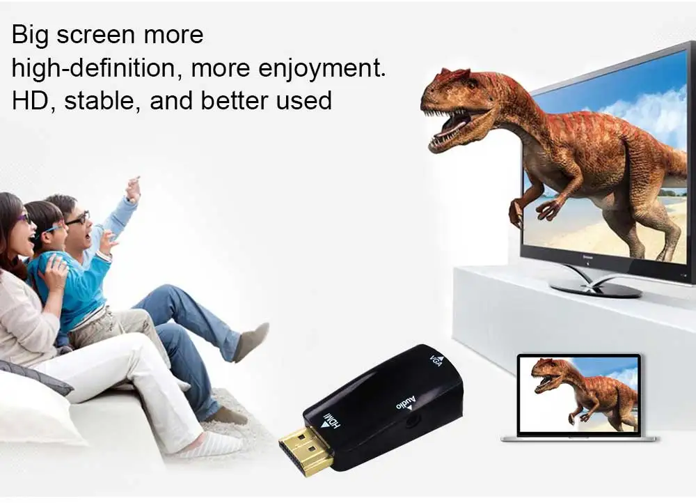 HDMI к VGA адаптер аудио кабель конвертер Цифровой штекер к женскому HD 1080P для ПК ноутбука ТВ коробка компьютер дисплей проектор