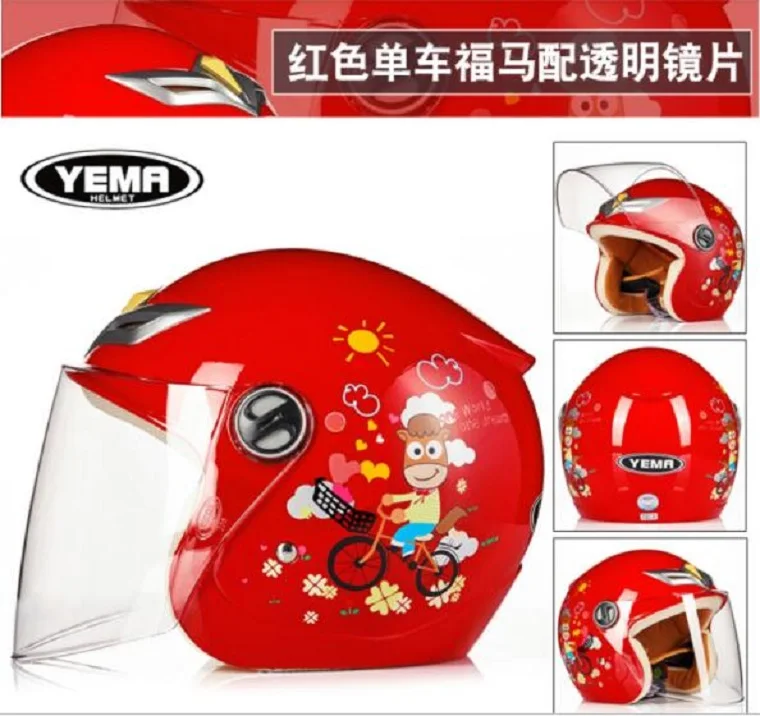 Защитный Mustang детский мотоцикл шлем YEMA детский мотоциклетный шлем из АБС с ПК линза козырек