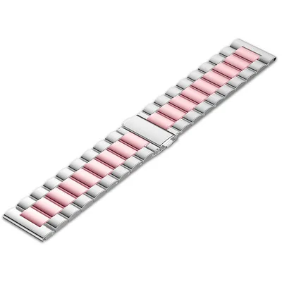 Silver Rose pink New Metal Strap For Xiaomi Huami Amazfit GTS Watch Stainless steel Bracelet Wrist Band for Amazfit GTR 42mm Bip lite Watch Strap - Цвет ремешка: Silver Rose pink