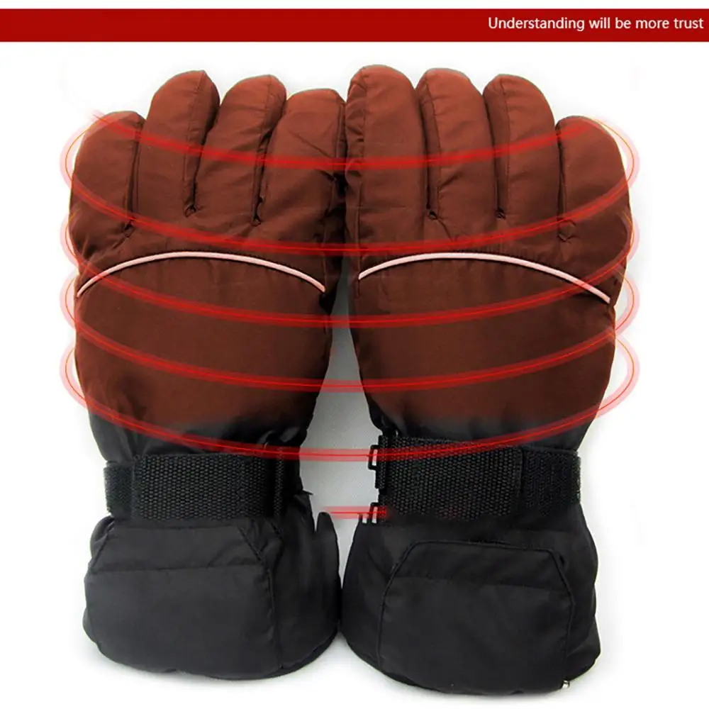 Windproof Ski Heating Gloves 4.5V Heated Polyester Motorcycle Gloves Warm& Safe(First Gear)#3B06