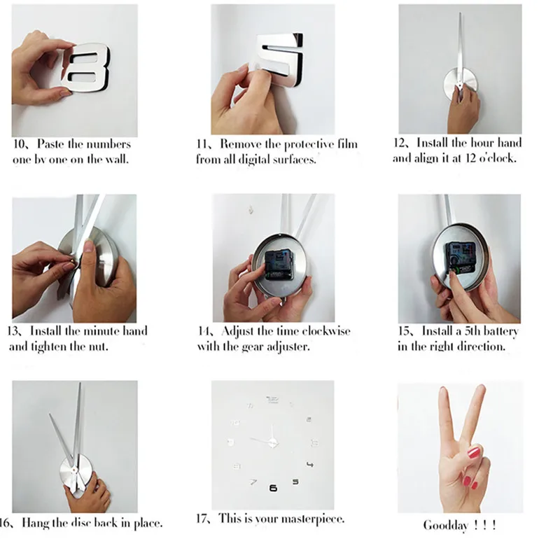 DIY Wall Clock 3D Mirror Surface Sticker Home Office Decor Clock Stickers Muraux Pour Enfants Chambres 40DEC2403