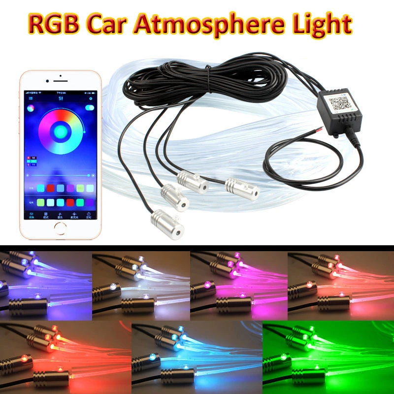 Автомобильный интерьерный светильник RGB светодиодный EL неоновый s Bluetooth