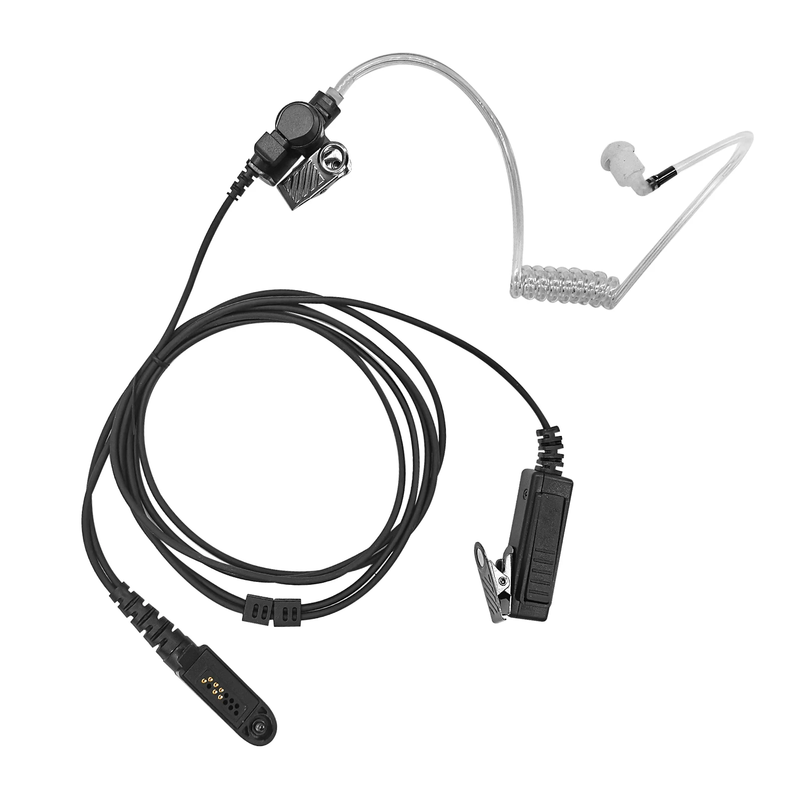 Acoustic Tube Surveillance Earpiece Headset with PTT, 2 Wire Air Covert, for Motorola Radio 2 wire surveillance acoustic tube earpiece mic for motorola mtp3550 mtp3100 mtp3200 mtp3500 dp2400 dp2600 xir p6600 radio