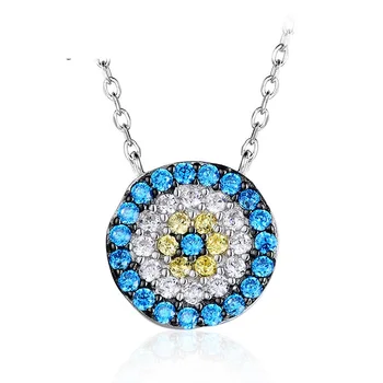 

S925 Sterling Silver Lucky Eyes Collar Necklace Paved AAA Zircon Stone Evil Eyes Necklace For women wedding party jewelry