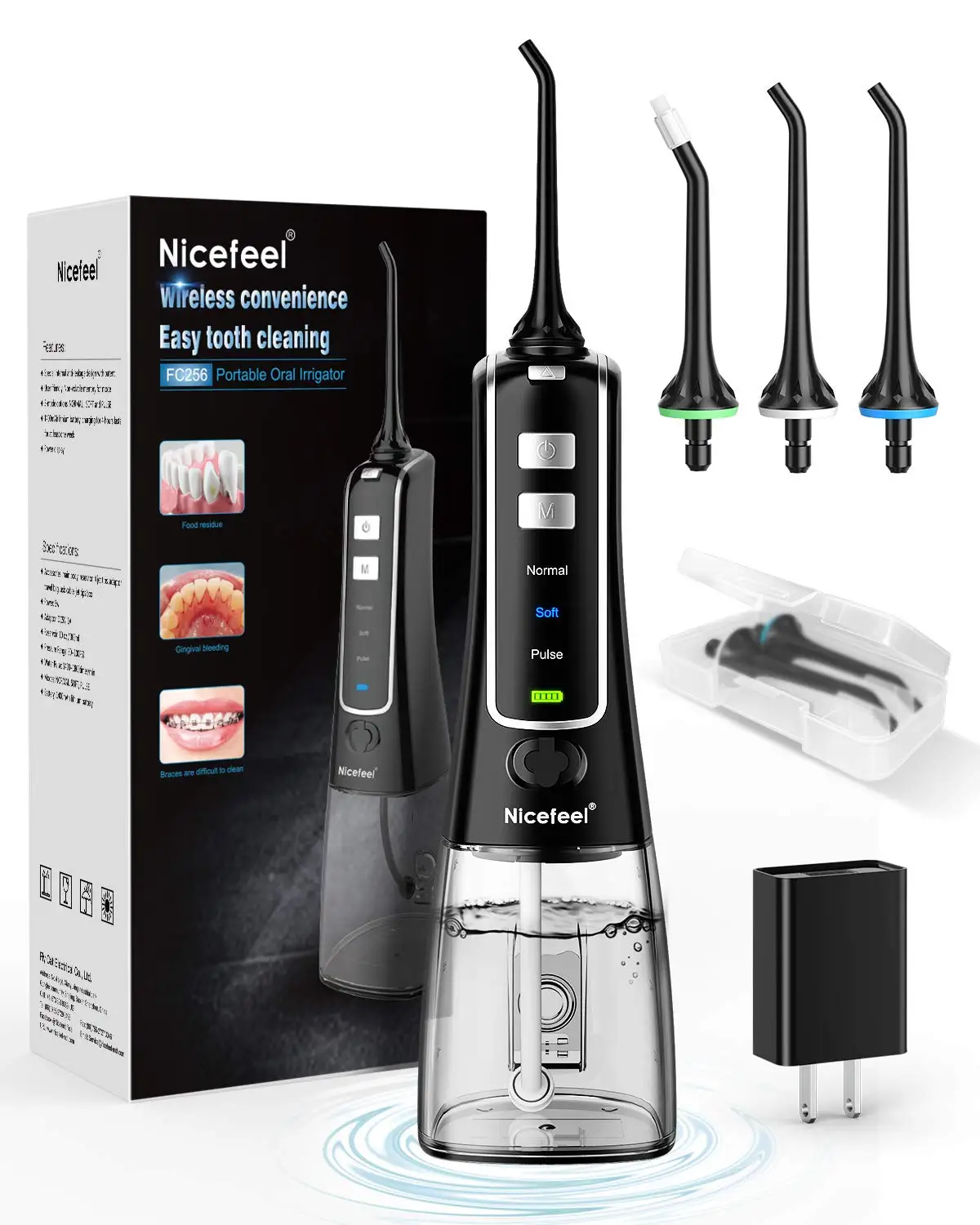 US $31.50 Cordless Water Flosser Teeth Cleaner Nicefeel 300ML USB Rechargable Portable Oral Irrigator For TravelHome 3Modes IPX7 Waterp