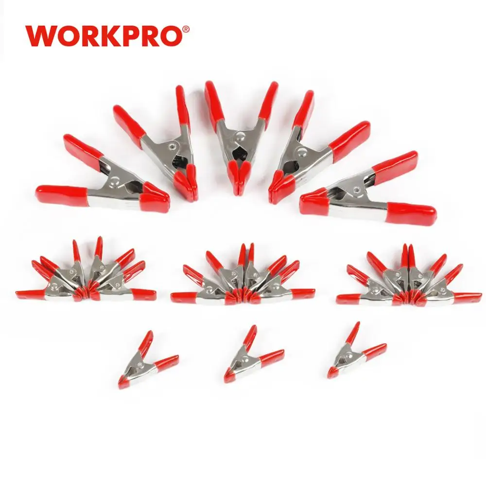 WORKPRO 20PCS/Lot Steel Spring Clamp Set Wood Working Tool 15pcs 19mm Clamps + 5pcs 25mm for Woodworking Free Shipping |