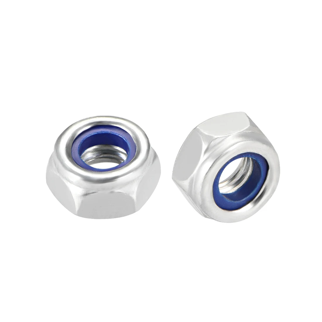 

uxcell Nylon Insert Hex Lock Nuts, Carbon Steel Black Zinc Plated, 50 Pcs 50pcs M6x1 Silver
