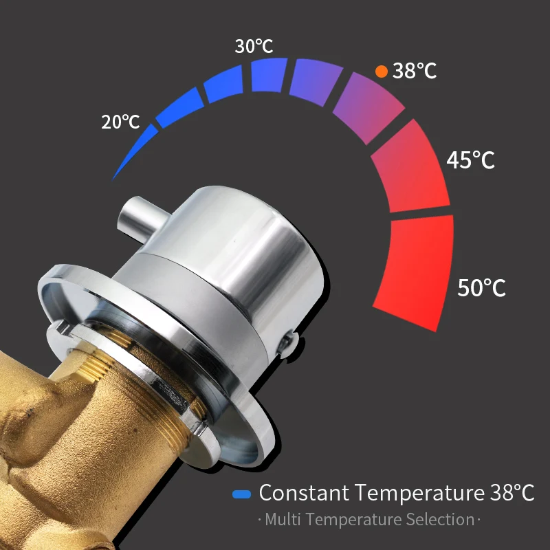 1 Way Output Thermostatic Brass Shower Faucets Wall Mounted Cold&Hot Water Mixing Valve Mixer Tap Thermostatic Shower Valve