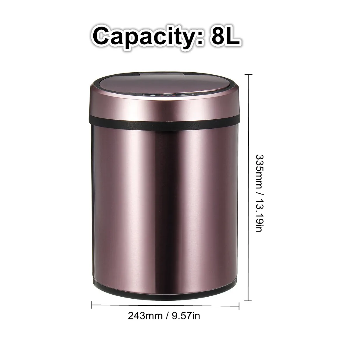 

Hot New 8L Automatic Touchless Intelligent induction Motion Sensor Kitchen Trash Can Wide Opening Sensor Eco-friendly Waste Garb