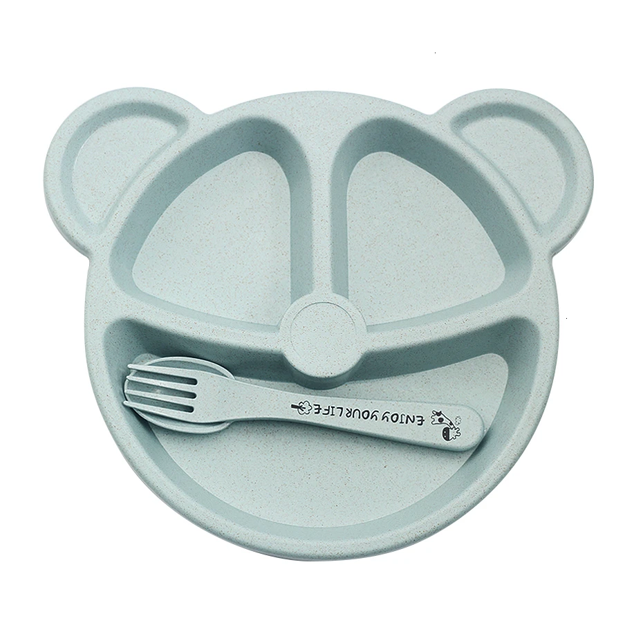 Tigela baby Talheres Fork Colher Feeding BPA Free дети из мультфильмов детские блюда для еды Противо-Горячая обеденная тарелка